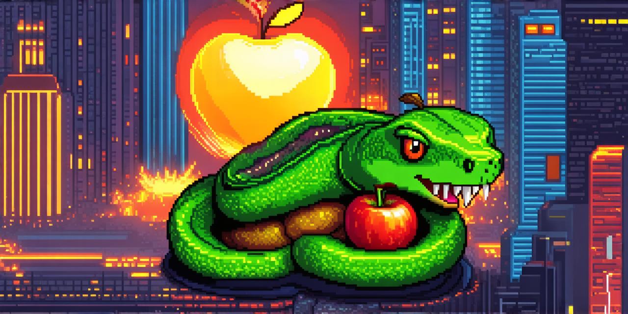 Pioneering video game where you slither around and eat apples